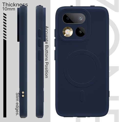 Image of Pikkme Back Cover for Realme 16 Pro 5G Soft Matte Silicone Mag-Safe Design (Mag-Safe Not Support) Camera Protection | Slim Fit Bumper Cover (Blue)