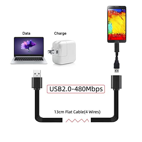 NFHK 13cm USB 2.0 Type-A Male to Type-A Male Female Data Flat Slim FPC Cable for FPV & Disk & Phone - Image 4