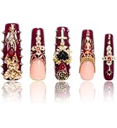 LOVFUL Press on Nails Gothic Romance| Handmade with Full Covered Crystals| Reusable Fake Nails| S...