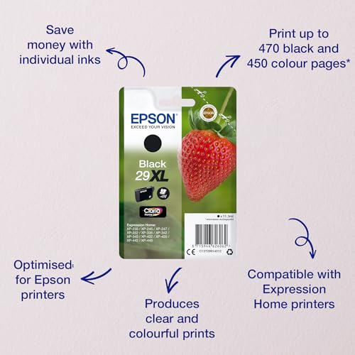 Epson 29XL Black Inkjet Cartridge,XL High Capacity