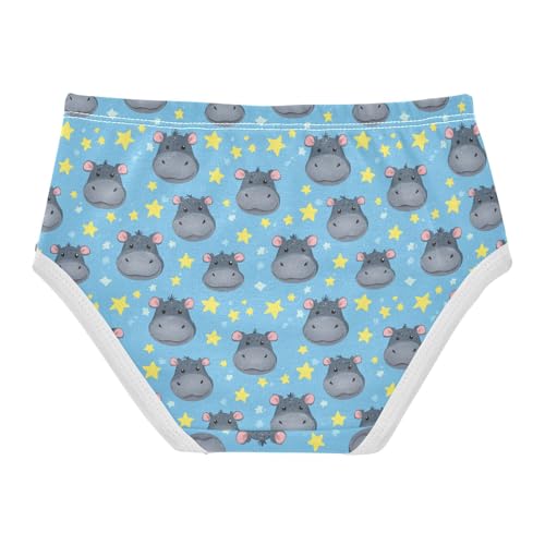Girls' Underwear Cute Hippos Cotton Stretch Comfort Toddler Panties2