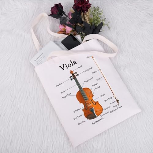 JXGZSO Viola Musician Tote Bag - Viola Lover & Player Gift - Music Teacher & Violist Gift