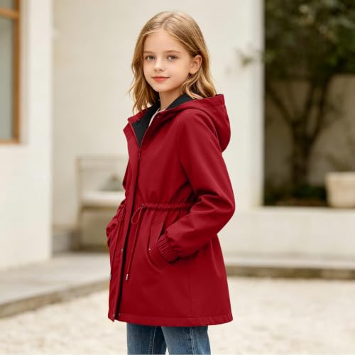 DASAYO Girls Rain Jacket Waterproof Lightweight Raincoat Hooded Windbreaker - image 2