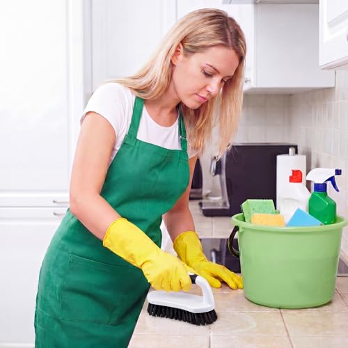 Image of Lallisa 12 Pcs Scrub Brush Bulk for Cleaning with Handle, Black