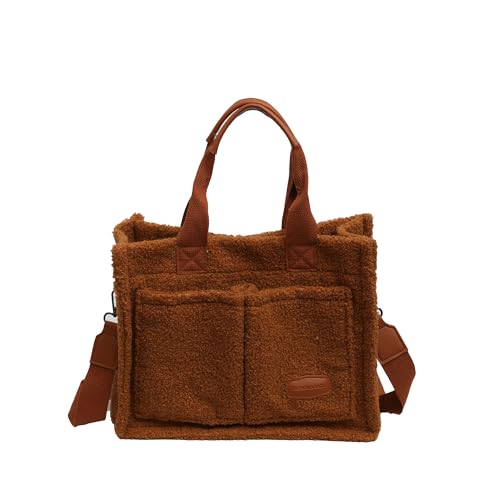 Image of Cherry Tote Bag for Women Canvas Patched Purse Cute Shoulder Bag Multi-Pocket Satchel Handbag for work travel