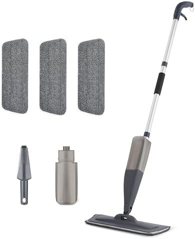 Amazon Basics Dry and Wet Floor Spray Mop, 360-Degree Swivel Spra...