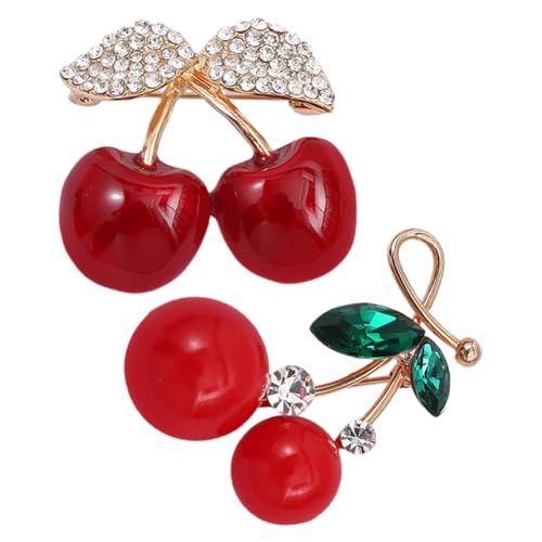 Brooch Kawaii Cerise pour ajuster un décolleté lâche avec élégance strass