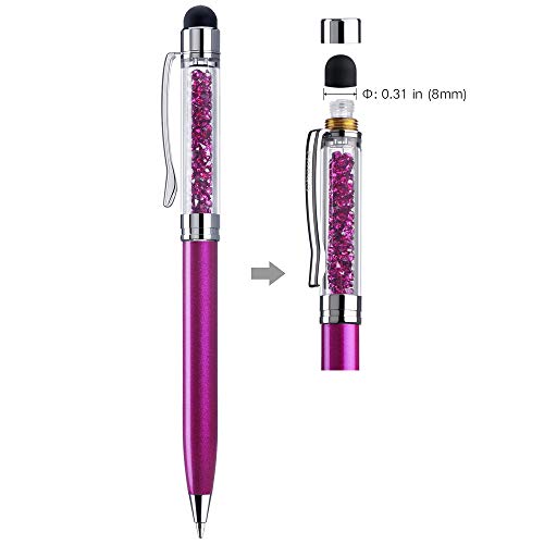 Crystal Stylus Pens, Chaoq 3 Pcs (Black, Red, Blue) Stylus Ballpoint Pens For Touch Screens Devices, 1.0Mm Medium Point Black, Red, Blue Ink, With 12 Replaceable Tips And 6 Replaceable Refills #TOP2