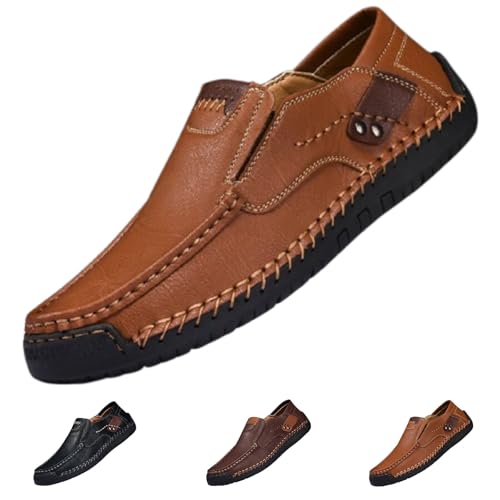 The First Young Shoes Men,Men's Casual Leather Loafers,Casual Slip on Shoes