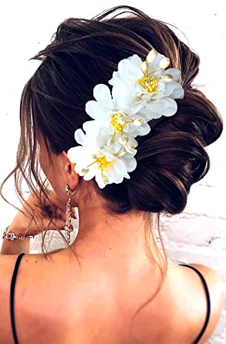 Ansh Artificial Plastic Rose Flower with Pearls Design Hairpin/ Clip/ Judabun | Hair Comb Accessories for Wedding, Festival for Women & Girls - White, 2285, Pack of 1 (B0CHFB1N4B) Amazon Price History, Amazon Price Tracker