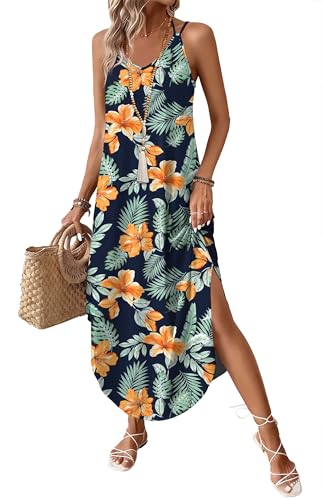 Image of WIHOLL Summer Dresses for Women 2026 Maxi Dress Boho Halter Dress Sundresses Beach Vacation Clothes Travel Outfits