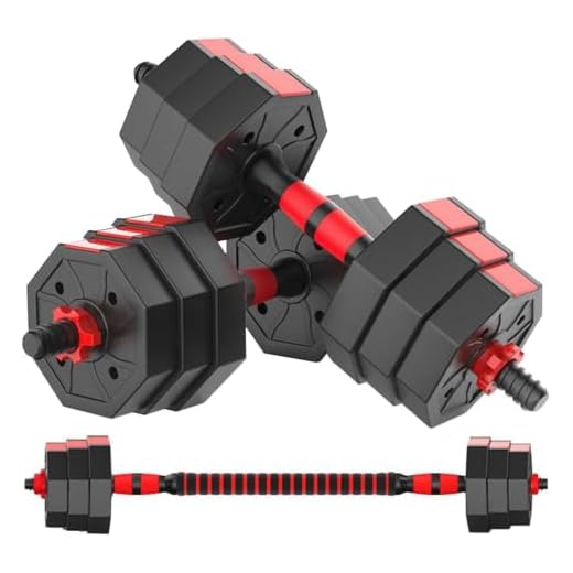 Adjustable Dumbbell Set, 5-44 lbs Free Weight Set with Connector for Barbell, Dumbbells, Push-Up Options, Fitness Exercises for Home Gym Suitable Men/Women (SQ-44POUNDS)