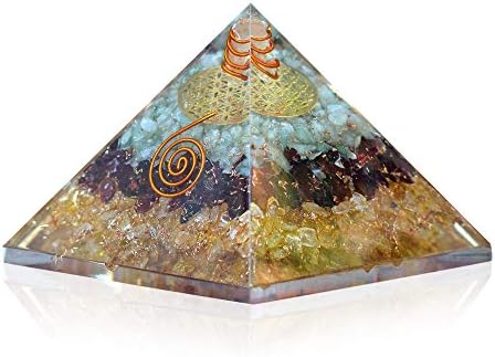 Orgonite Crystal Triple Money Pyramid Energy Generator Promotes Wealth and Prosperity with Green Aventurine, Red Garnet and Citrine – Attract Money and Success with Lucky Orgone Crystals