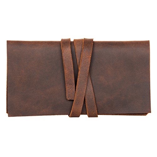 hecho. Tabakbeutel Rodrigo (Dark Wood, Blättchenfach: 2X kurz) inkl. Gizeh Paket & Geschenkverpackung - Handgefertigt, Leder & Fair-Trade (Tabaktasche Tabaketui)
