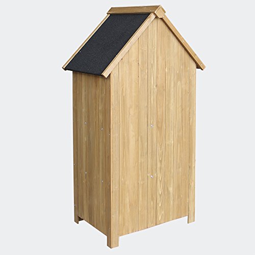 Wiltec Schmales Gartenhaus aus Fichtenholz mit Bitumendach 770x540x1370mm für Garten, Terrasse & Balkon – Bild 4