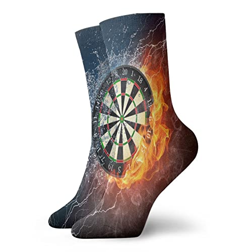Darts Board Fire Crew Socken Herren Damen Athletic Socken Atmungsaktiv Tab Sock 30cm Cover