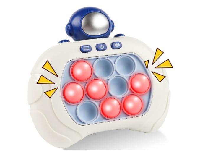 Pop Light Up Game, Electronic Handheld Fidget Light-up Pop Toys for Kids 6-12, Push Pop Sensory Toys with Memory Games, Stress Relief Pop Puzzle Game for Boy & Girl & Teens