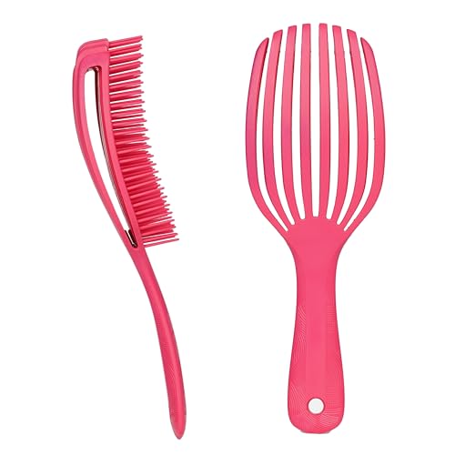 Image of Premium TPEE Material Hair Detangler Comb for Wet & Dry Hairs | Flexible Soft Tip Scalp-Friendly Detangling Brush with Anti-Slip Ergonomic Handle