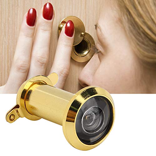 CHICIRIS Mirillas para Puerta, 2 Piezas Visor de Puerta, Ángulo de Visión de 220 Grados Anti-Robo, Mirilla con Cubierta Trasera para Seguridad en Hogar y Hotel, Color Dorado miniatura 2
