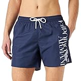 Emporio Armani Swimwear Herren Boxer Embroidery Logo Badehose, Emporio Armani Blue, 52
