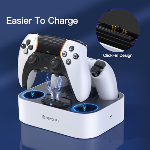 NEWDERY Doppelladestation für PS5 Controller – Ansicht 3