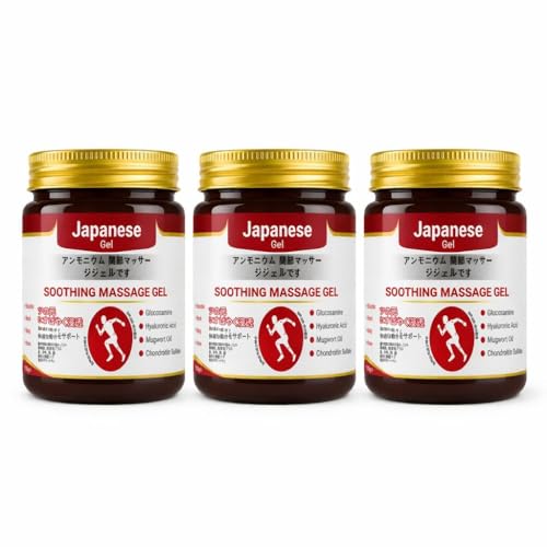 Image of Pack of 3 Japanese Formula Soothing Massage Gel for Joint & Muscle Pain Relief - Arnica, Mugwort, Hyaluronic Acid - Back, Neck, Knee & Leg Massage Balm - 100% Herbal Fast Absorption Formula (Gel PPackk of 3)
