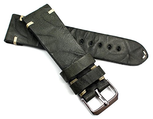 Bracelet de montre en cuir de selle RIOS1931 vintage gris marron