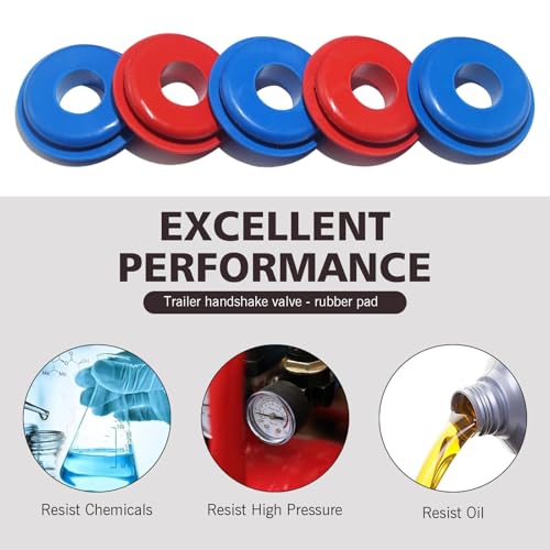 Image of 20 PCS Glad Hand Seals, Rubber High Temperature Resistance Handshake Valve Gasket, Air Hose Glad Hands Grommets Tight Fit Gasket, for Semi Trucks Trailers Brake Air Hose (Red & Blue)