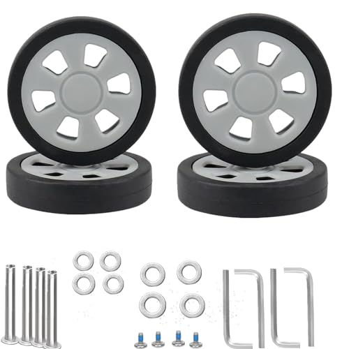 Luggage Wheels 4pcs Replacement Wear Resistant Rubber Mute Caster Suitcase Replacement Wheels Luggage Replacement Wheels kit Suitcase Spinner Wheels for Most Luggage Black 8mm