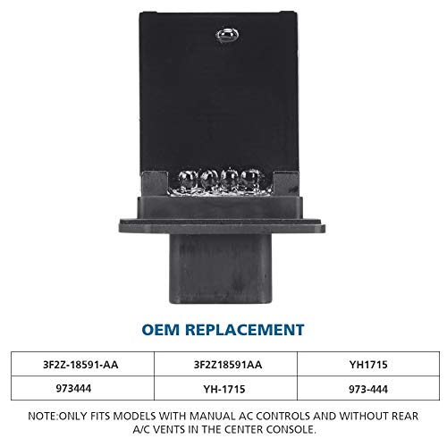 TTIIHOT Compatible with HVAC Blower Motor Resistor Ford, Lincoln & Mercury Vehicles - Expedition, Escape, F150, F250, F350 Super Duty, Mustang, Mark LT, Mariner # 3F2Z-18591-AA, YH-1715, 973444