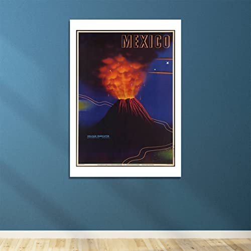 Poster Mexique Volcan Paricutin affiche encadrée petit format papier mat - 4