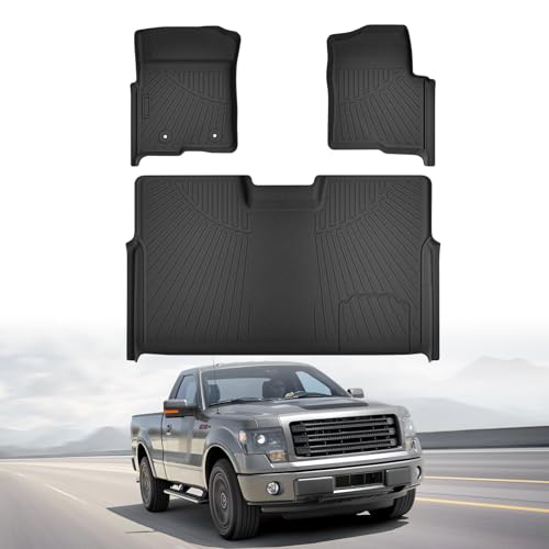 Cartist Floor Mats for Ford F-150 SuperCrew/Crew Cab 2010-2014 Bucket Seat All Weather Floor Liners for F150 Accessories W/O Manual Shifter Heavy Duty Car Mats Car Accessories