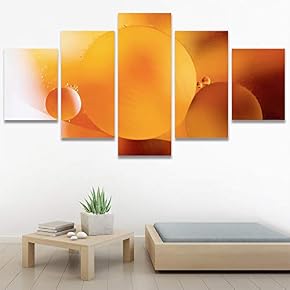 SIGNWIN 5 Panel Canvas Wall Art Abstract Closeup...