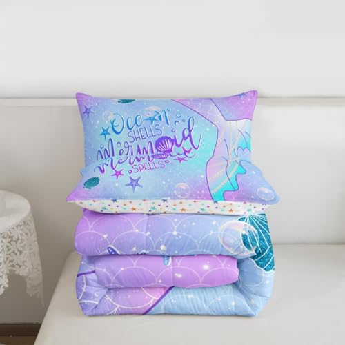 Image of Feelyou Mermaid Bedding Set Twin Size Bedding Set for Kids