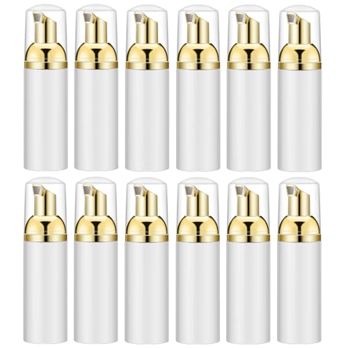 Image of 1.7Oz Empty Travel Foaming Dispensers for Soap,Shampoo (12PCS Gold+White)