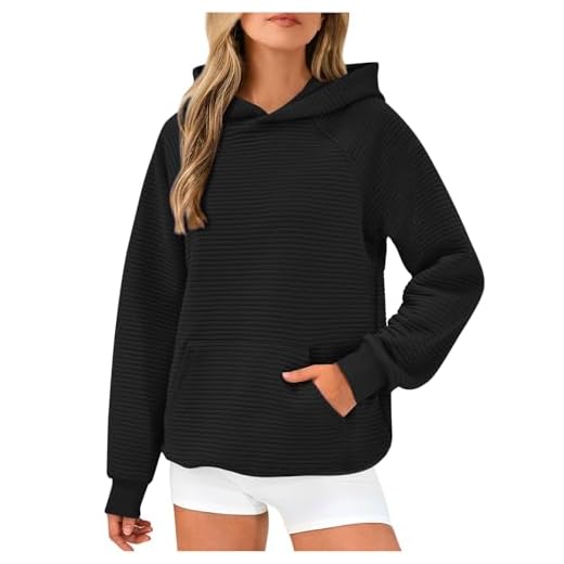 Susenstone Femme Sweat à Capuche Pull Oversize Casual Sweatshirt Hiver Casual Couleur Unie Oversize Sweatshirt Oversize Manteau Rétro Beau De Grande Taille Pas Cher avec Poche