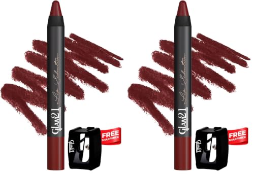 Image of Glam21 Lip Seduction Non- Transfer Crayon Lipstick up to 12 Hours Stay | Lightweight & Longlasting|Creamy Matte | Smudge Proof - 3.6gm|Deep Maroon|05 (Pack of 2)