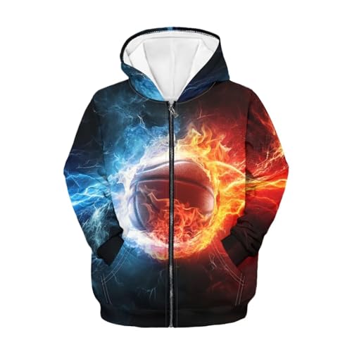 Image of Unisex Zipper Sweatshirt Boys Girls Hooded with 2 Pocket Pullover Hoodies for 6-16Y Kids