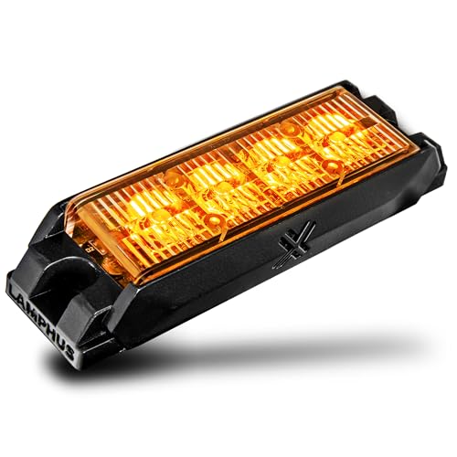 Image of LAMPHUS NanoFlare 4 inch 4W Amber LED Surface Mount Police Grill Strobe Warning Lights [SAE Class 1] Orange 12V Rectangle Grille Flashing Emergency Fire Light Head for Service Tow Work Truck Car