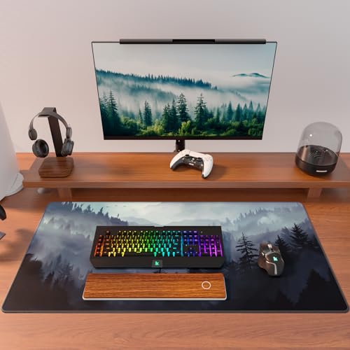 image for KTRIO Large Gaming Mouse Pad with Stitched Edges, Extended Mousepad wi