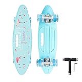 Skateboard niños - El tamaño de nuestra patineta es de solo 22 "x 6",lo cual es muy adecuado para niños de 3 a 7 años. La deck de skateboard adopta un diseño hueco,que es conveniente para que los niños la lleven.La cola se inclina 30 grados para aumentar la fuerza de control durante el deslizamiento, lo que es muy adecuado para diversas acciones de skate.
