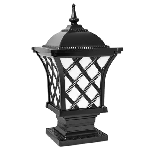 Image of GIGAWATTS ‎Express Outdoor Gate Light - 101% Rust & Waterproof Die-Casting Aluminium Exterior Piller Lamp Base Mount for Garden, Boundary Walls & Home Entrances (B22 Holder, Bulb Not Included, Black)