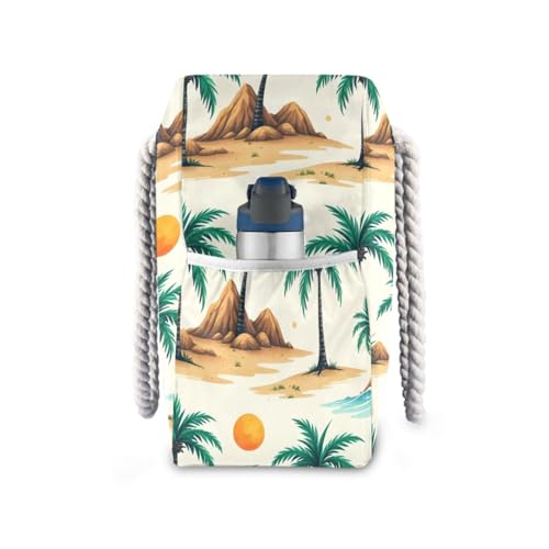 susiyo Palm Trees and Suns Beach Bags for Women Large Travel Tote Bag Waterproof Sandproof Lightweight Swim Pool Bag for Family Outdoor3