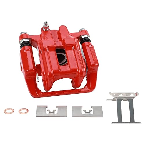 Image of TRQ Performance Front and Rear Brake Caliper Set Caliper Brackets Hardware Compatible with 03-11 Honda Element