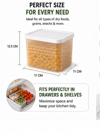 Image of JYNEX Airtight Food Storage Containers Set of 6 (1000ml Each) | BPA Free Kitchen & Fridge Storage Boxes | Stackable, Leak Resistant Plastic Containers for Pantry, Refrigerator & Freezer Storage