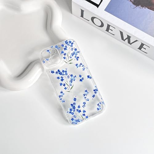 iPhone 13 hoesje TPU doorzichtig met wit bloemtak design, slank, schokbestendig, beschermhoes - Afbeelding 3