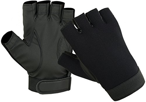 ONETAC OUTDOOR 1/2 Half-Finger Tactical Neoprene Police Duty Search Shooting Fingerless Gloves (X-Large)