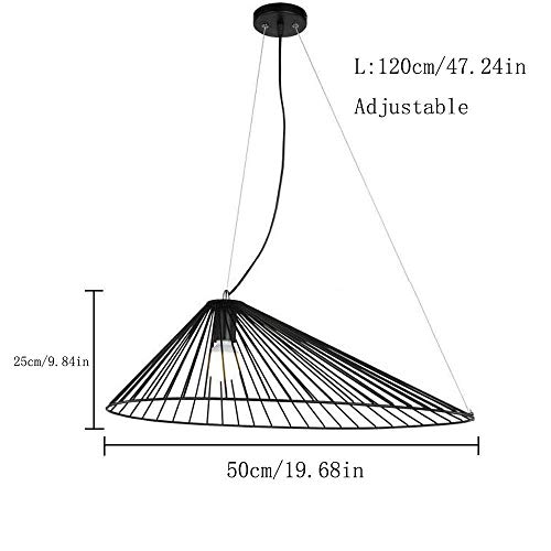 Lámpara colgante de comedor moderna de techo ajustable negra 8