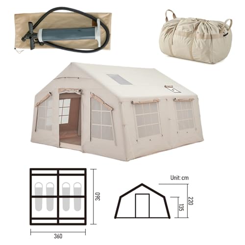 Carpa inflable extra grande para camping 13 m2 resistente viento 4 estaciones miniatura 2
