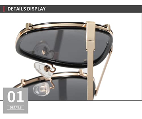 Twin Metal Frame UV400 Gradient Shades Sunglasses4